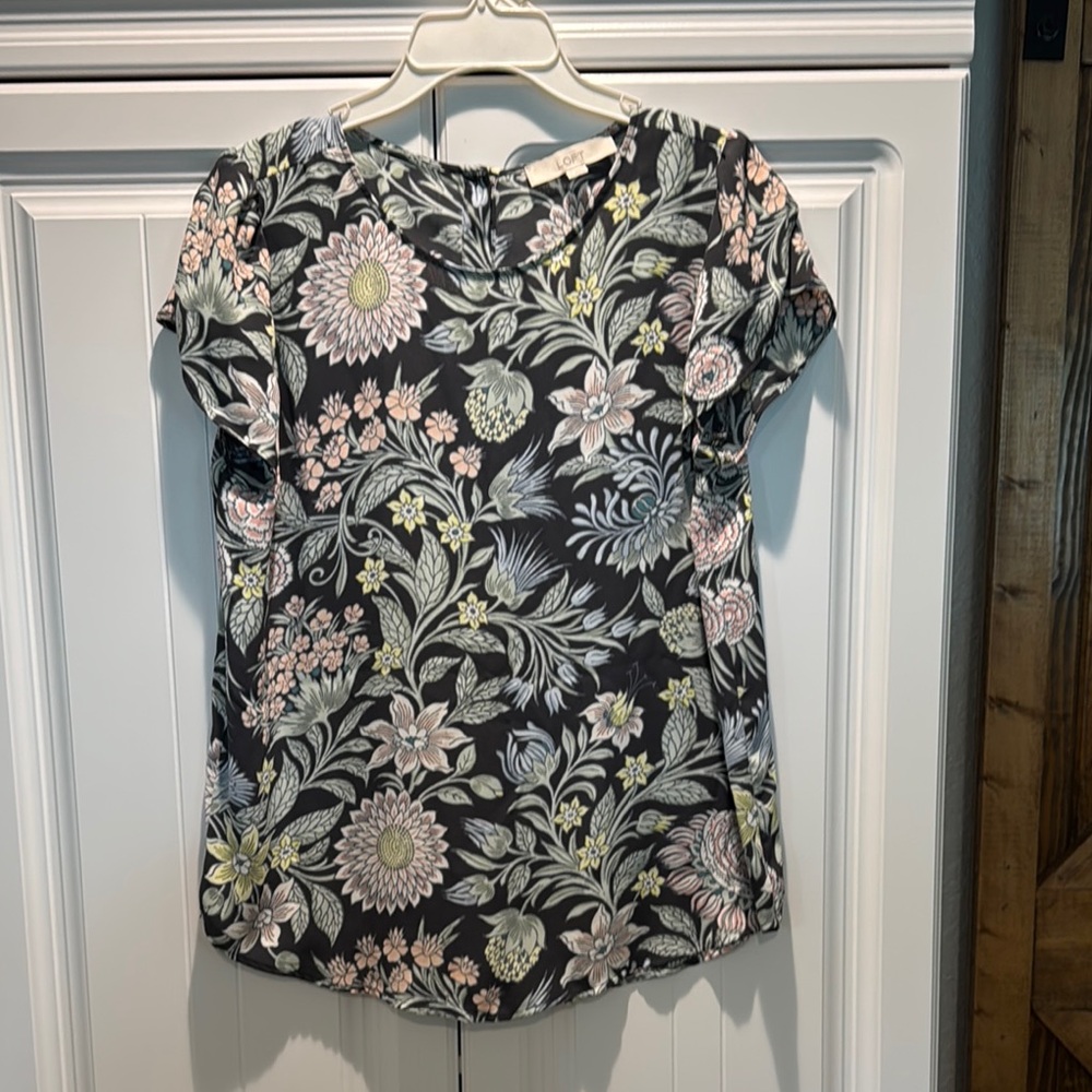 LOFT Black and White Boxy Blouse